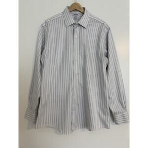 Brooks Brothers Regent Dress Shirt Men’s White Striped Supima Cotton Size 16-34